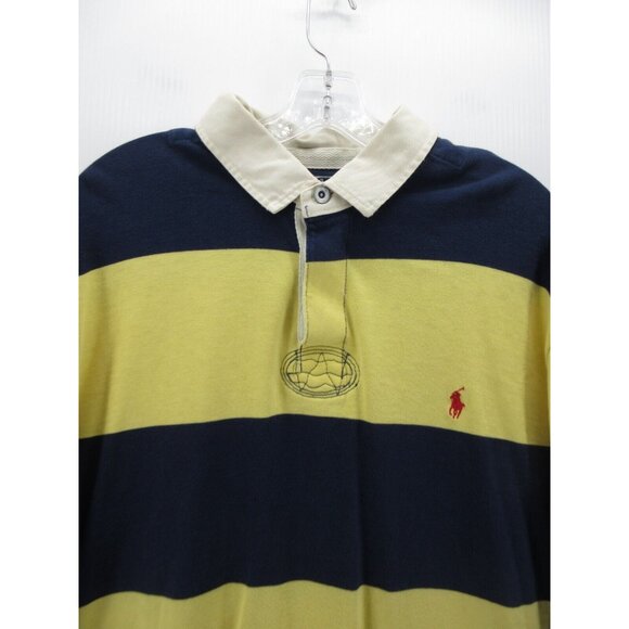 Ralph Lauren Polo Shirt XXL Yellow Rugby Red Pony Color Block Y2K * - Picture 2 of 12